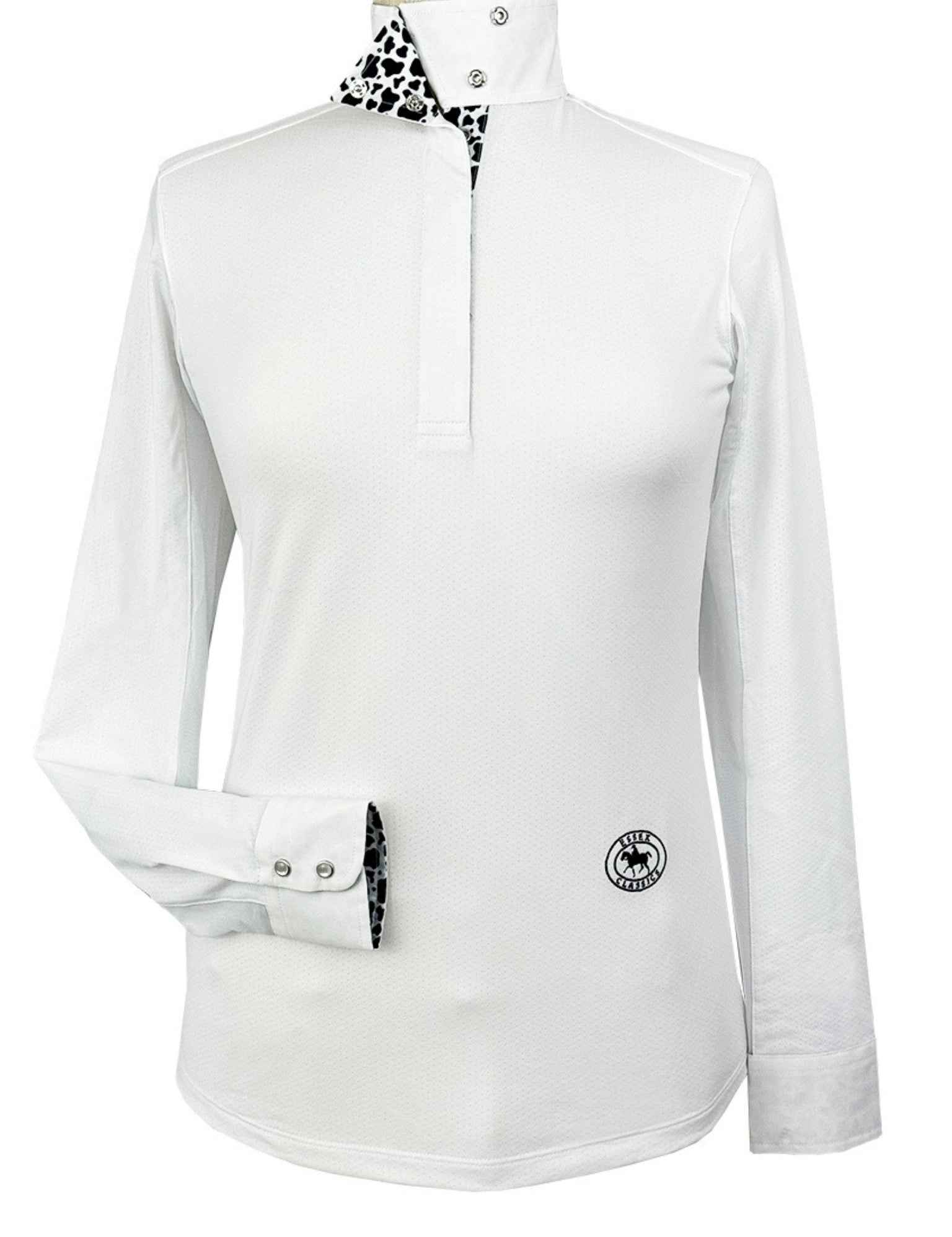 Essex Classics Cows Ladies Talent Yarn Wrap Collar Long Sleeve Show Shirt - Essex Classics - Equiluxe Tack