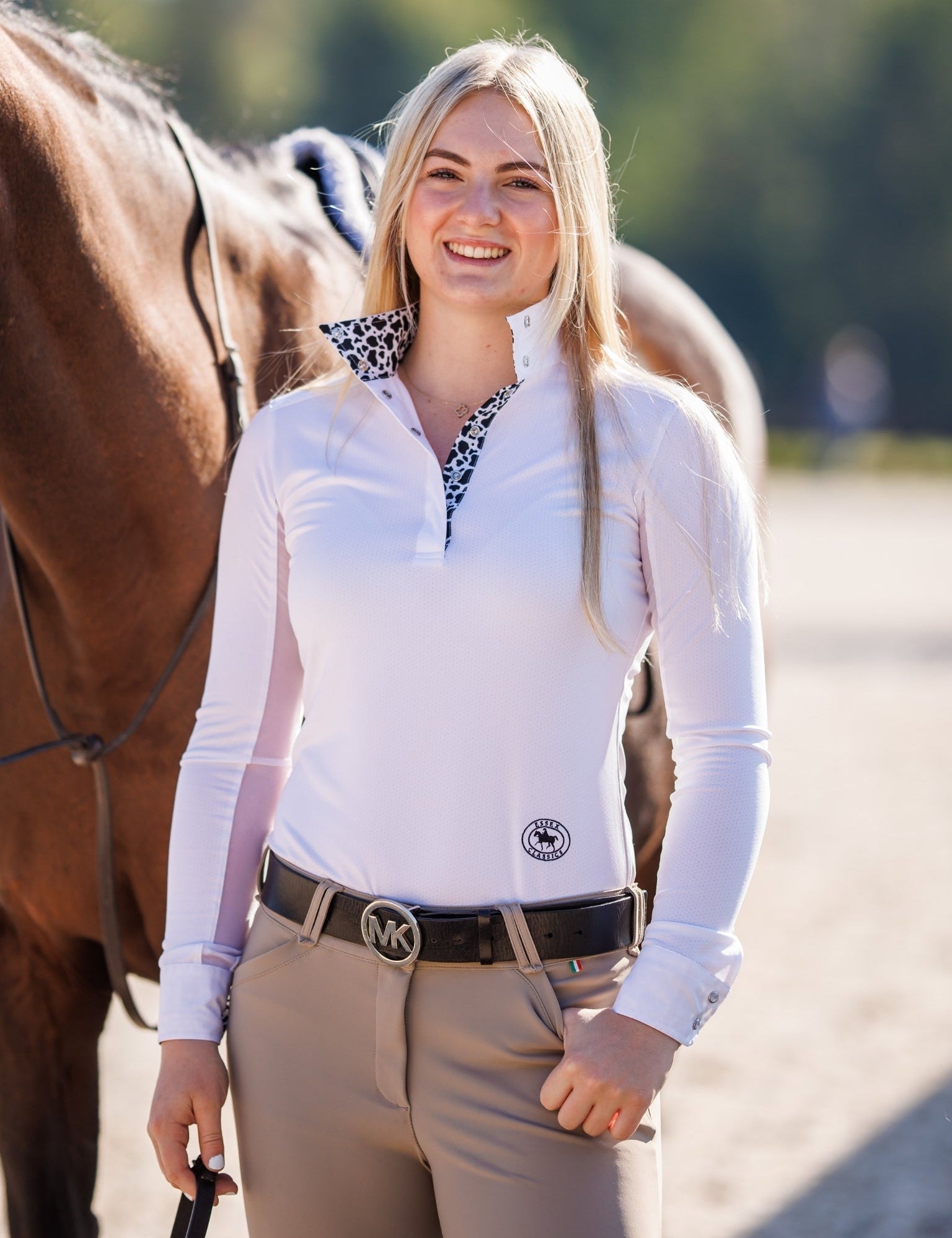 Essex Classics Cows Ladies Talent Yarn Wrap Collar Long Sleeve Show Shirt - Essex Classics - Equiluxe Tack