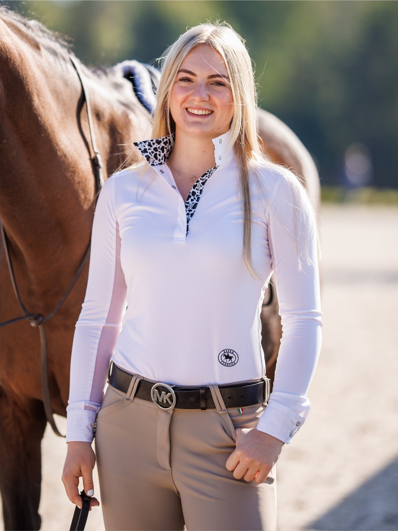 Essex Classics Cows Ladies Talent Yarn Wrap Collar Long Sleeve Show Shirt - Essex Classics - Equiluxe Tack