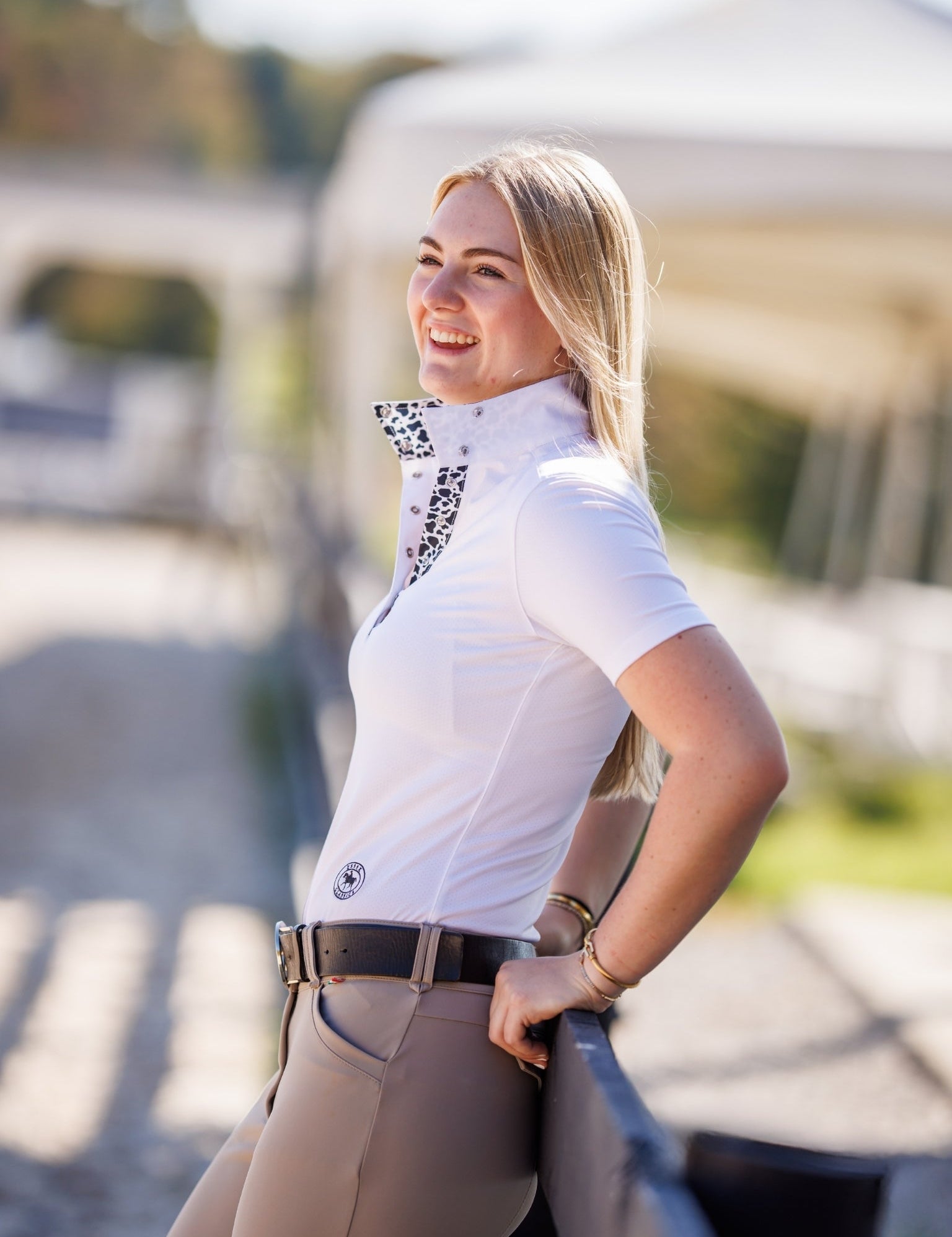 Essex Classics Cows Ladies Talent Yarn Wrap Collar Short Sleeve Show Shirt - Essex Classics - Equiluxe Tack