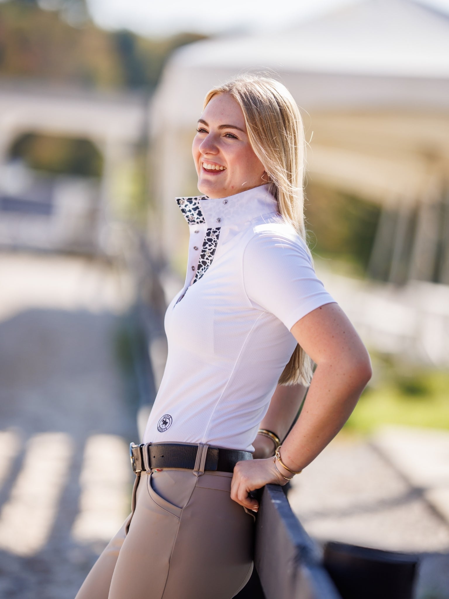 Essex Classics Cows Ladies Talent Yarn Wrap Collar Short Sleeve Show Shirt - Essex Classics - Equiluxe Tack