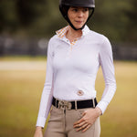 Essex Classics Croissants Ladies Talent Yarn Straight Collar Long Sleeve Show Shirt - Essex Classics - Equiluxe Tack