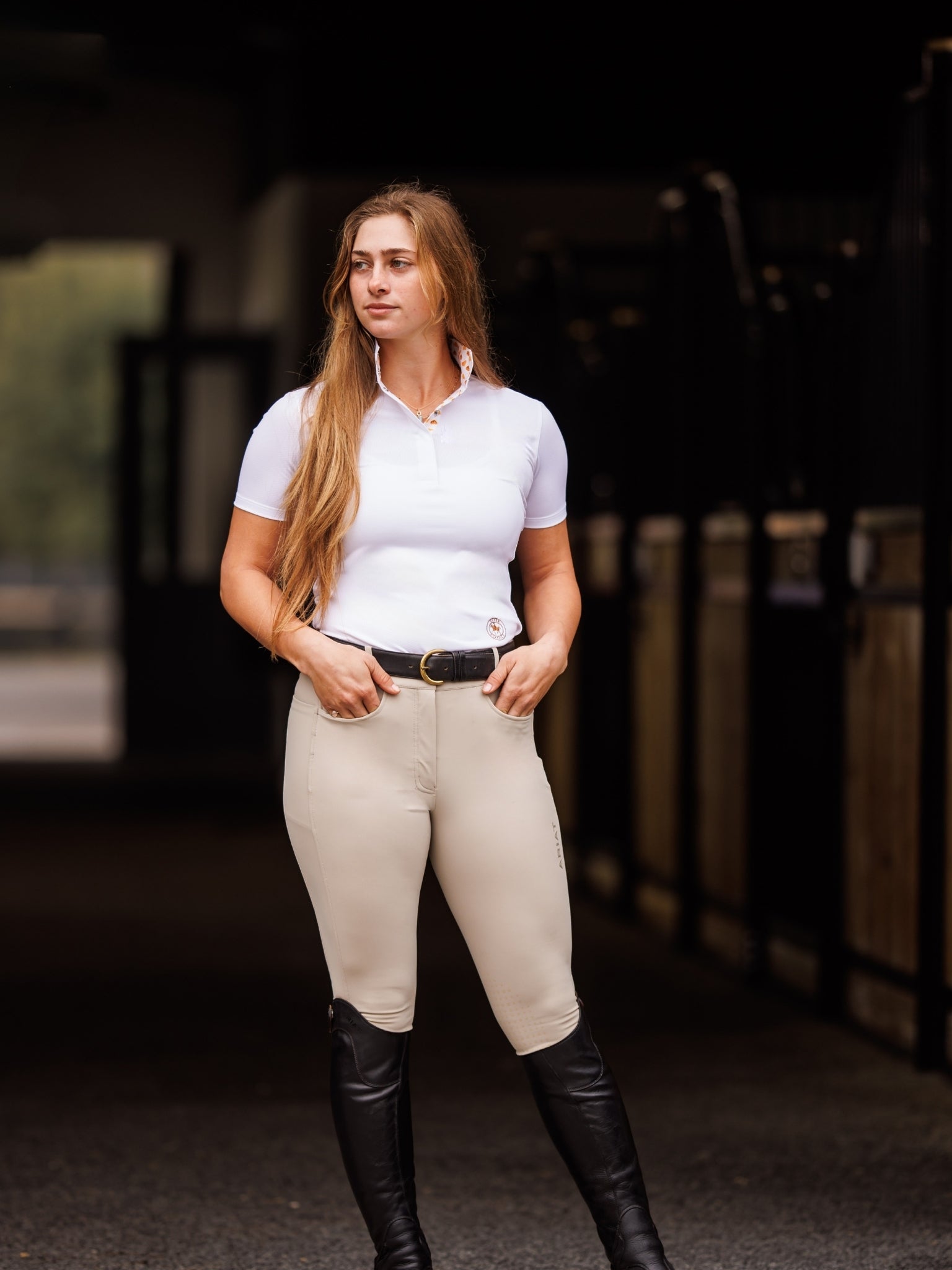 Essex Classics Croissants Ladies Talent Yarn Straight Collar Short Sleeve Show Shirt - Essex Classics - Equiluxe Tack