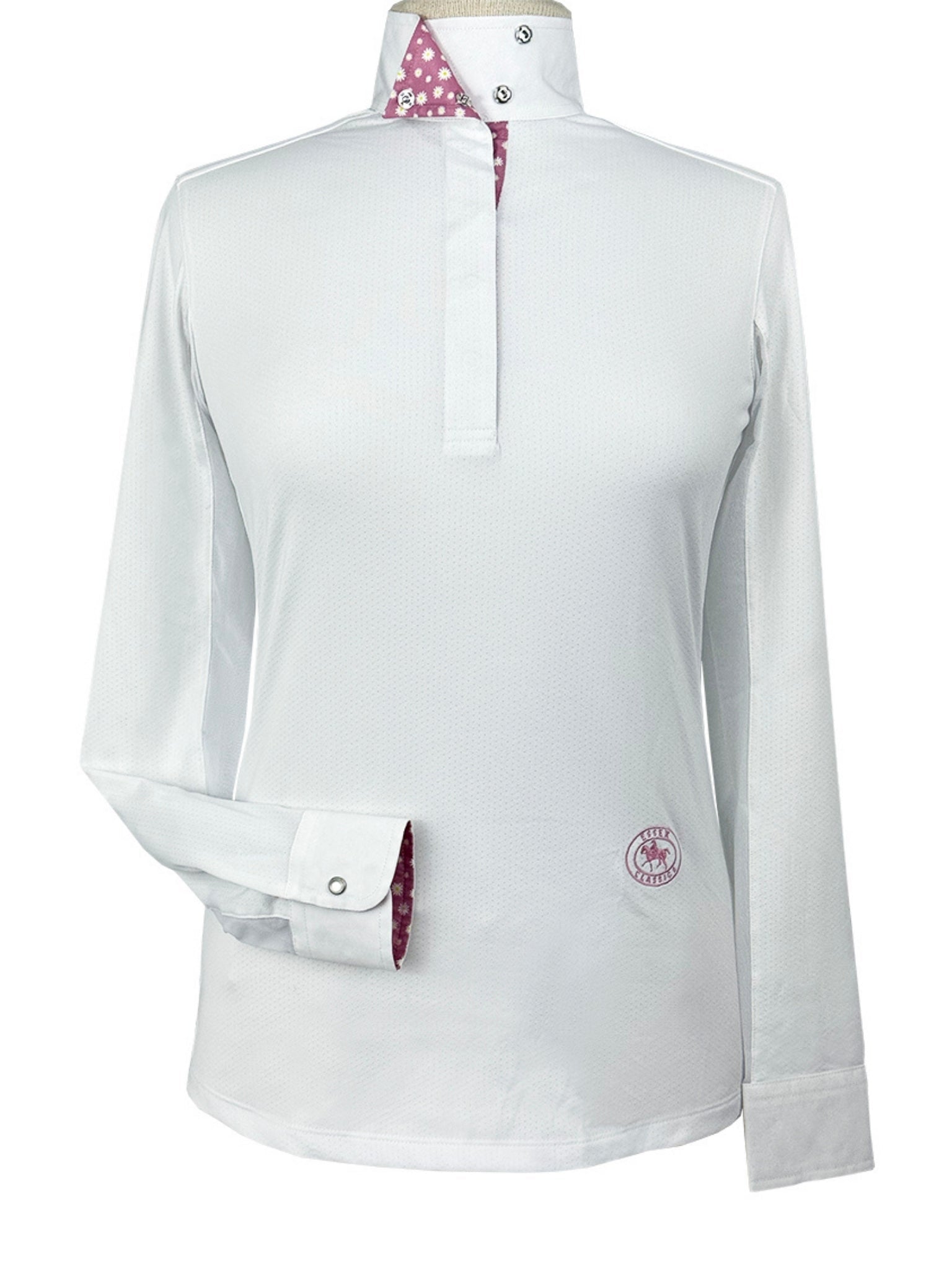Essex Classics Daisy Delight Girls Talent Yarn Wrap Collar Long Sleeve Show Shirt - Essex Classics - Equiluxe Tack