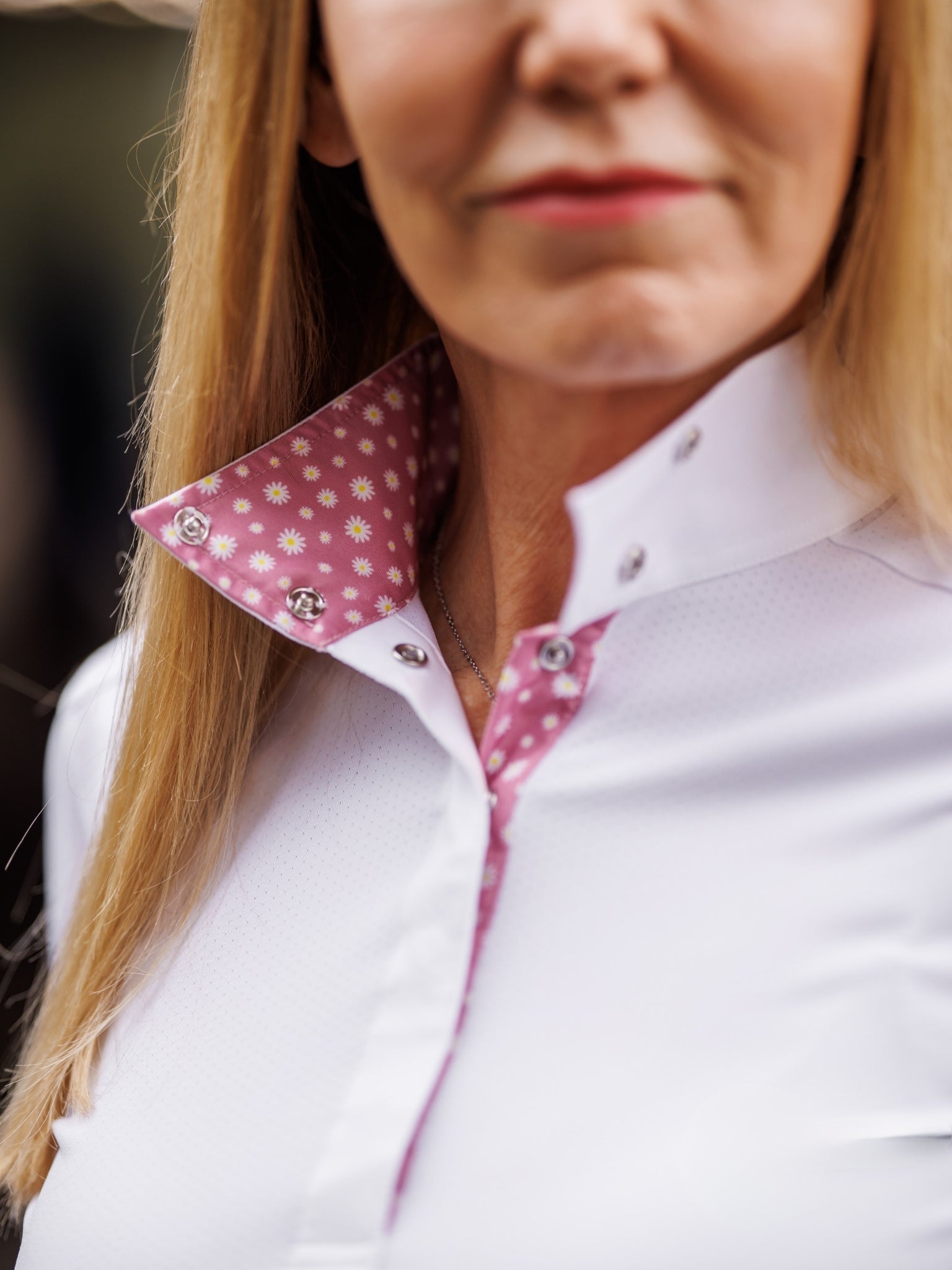 Essex Classics Daisy Delight Ladies Talent Yarn Wrap Collar Long Sleeve Show Shirt - Essex Classics - Equiluxe Tack