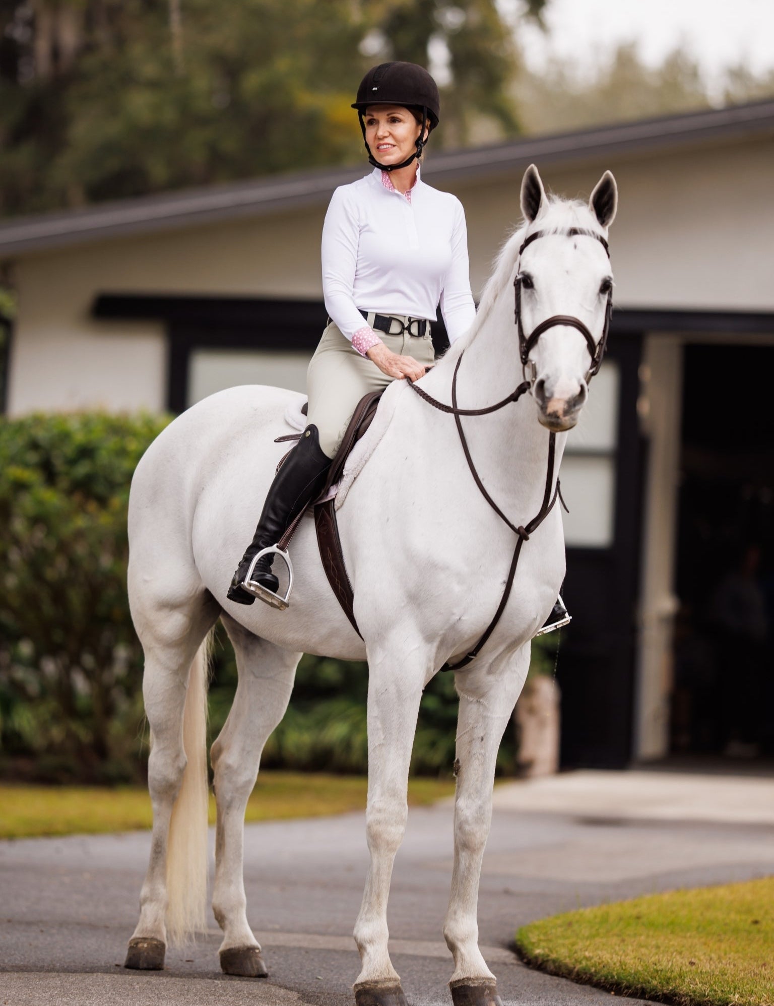 Essex Classics Daisy Delight Ladies Talent Yarn Wrap Collar Long Sleeve Show Shirt - Essex Classics - Equiluxe Tack