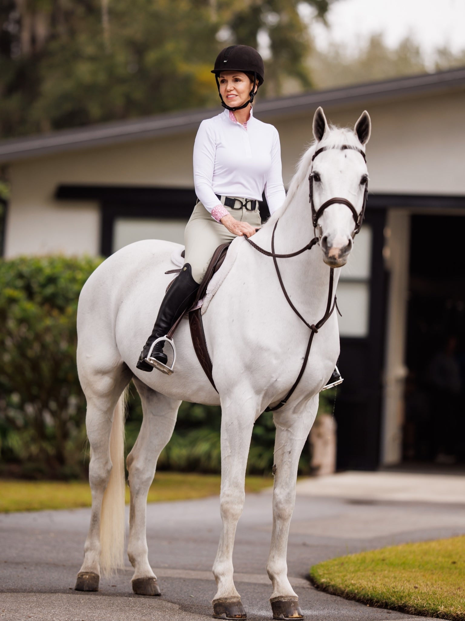 Essex Classics Daisy Delight Ladies Talent Yarn Wrap Collar Long Sleeve Show Shirt - Essex Classics - Equiluxe Tack