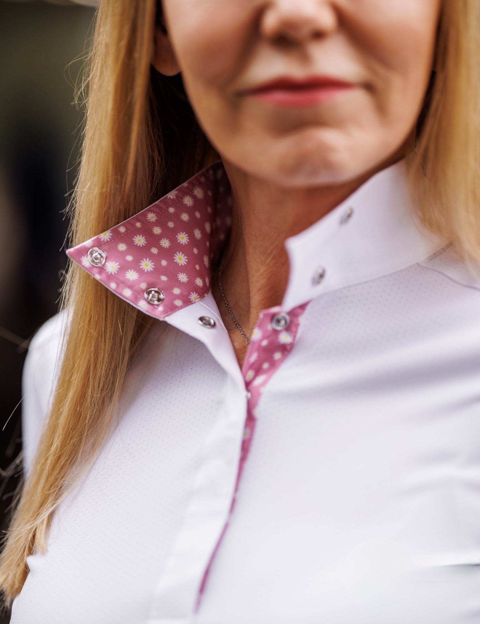 Essex Classics Daisy Delight Ladies Talent Yarn Wrap Collar Short Sleeve Show Shirt - Essex Classics - Equiluxe Tack