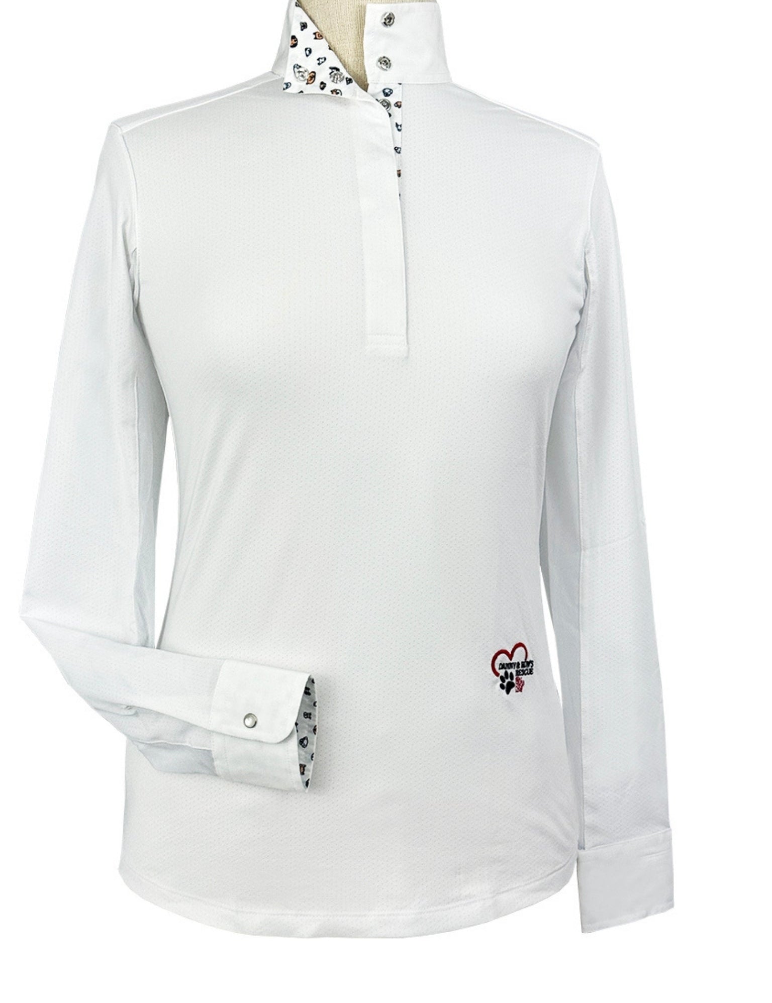 Essex Classics Danny & Ron's Happy Dogs Girls Talent Yarn Straight Collar Long Sleeve Show Shirt - Essex Classics - Equiluxe Tack