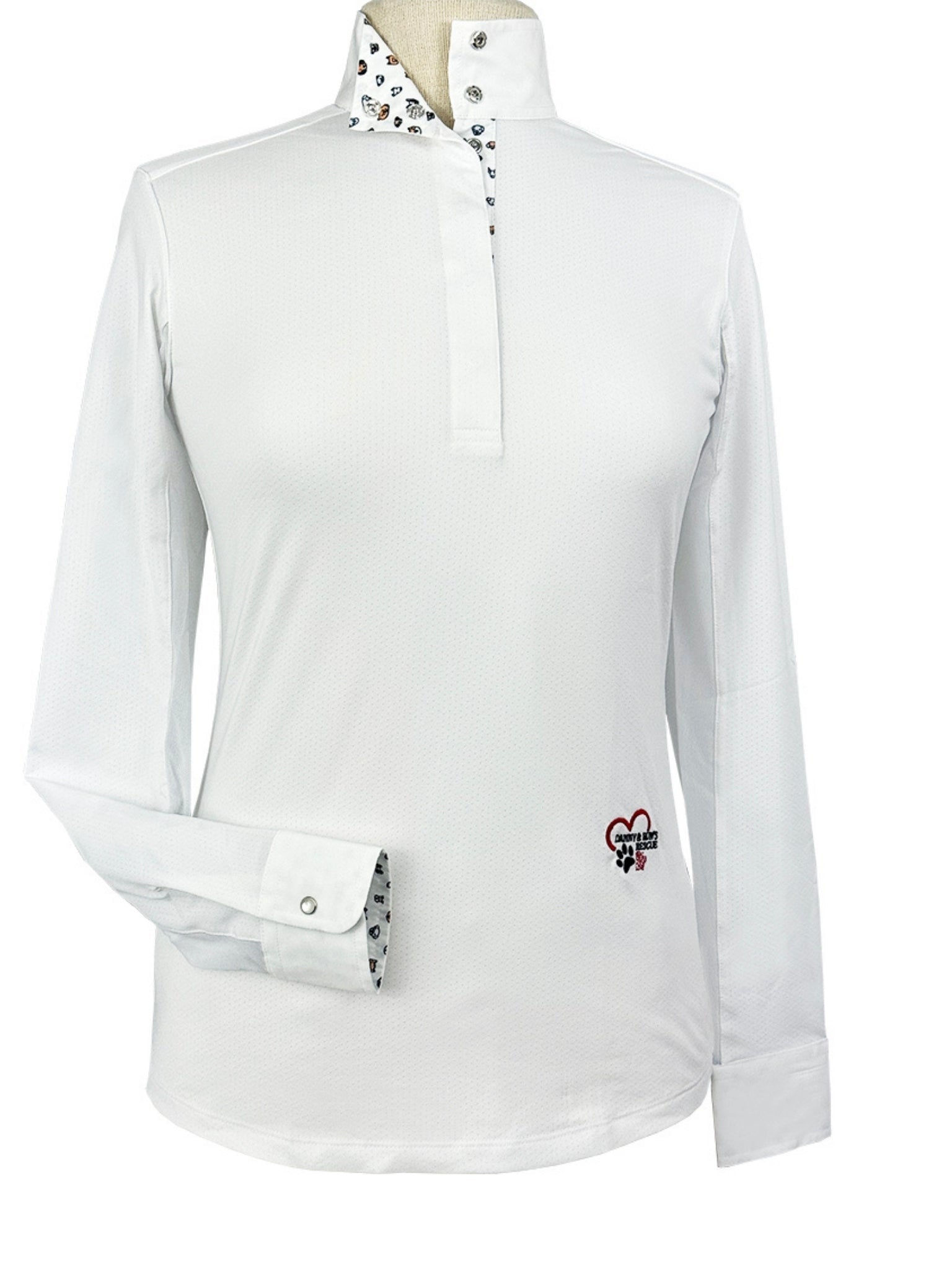 Essex Classics Danny & Ron's Happy Dogs Girls Talent Yarn Straight Collar Long Sleeve Show Shirt - Essex Classics - Equiluxe Tack