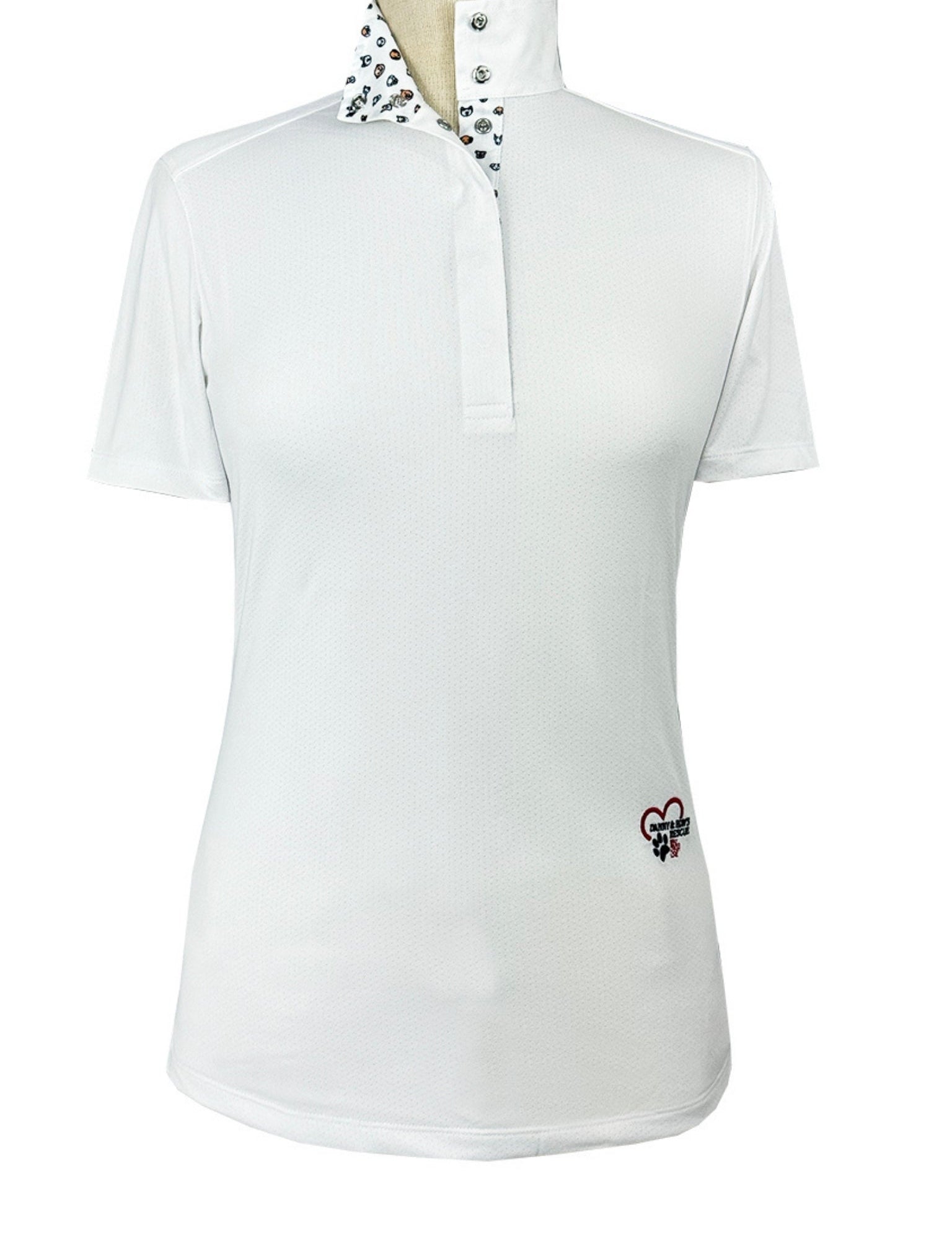 Essex Classics Danny & Ron's Happy Dogs Girls Talent Yarn Straight Collar Short Sleeve Show Shirt - Equiluxe Tack
