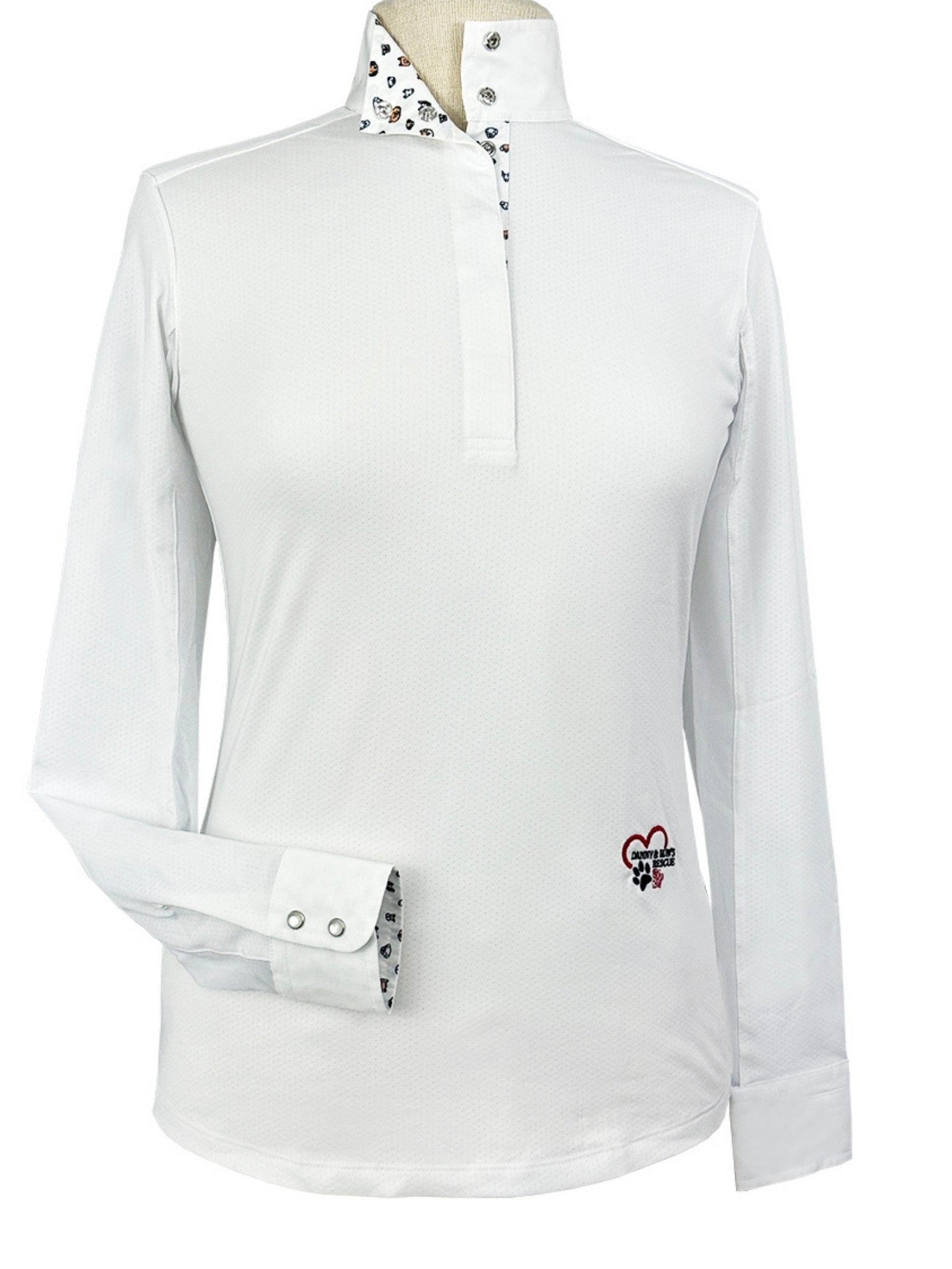 Essex Classics Danny & Ron's Happy Dogs Ladies Talent Yarn Straight Collar Long Sleeve Show Shirt - Equiluxe Tack
