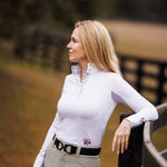 Essex Classics Danny & Ron's Happy Dogs Ladies Talent Yarn Straight Collar Long Sleeve Show Shirt - Equiluxe Tack