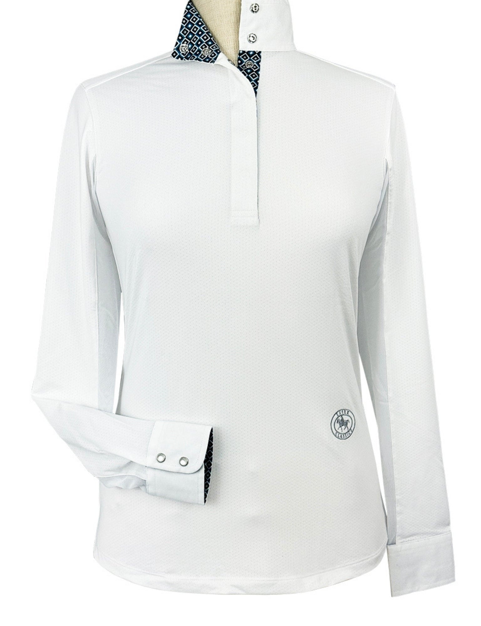 Essex Classics Diamonds Ladies Talent Yarn Straight Collar Long Sleeve Show Shirt - Essex Classics - Equiluxe Tack