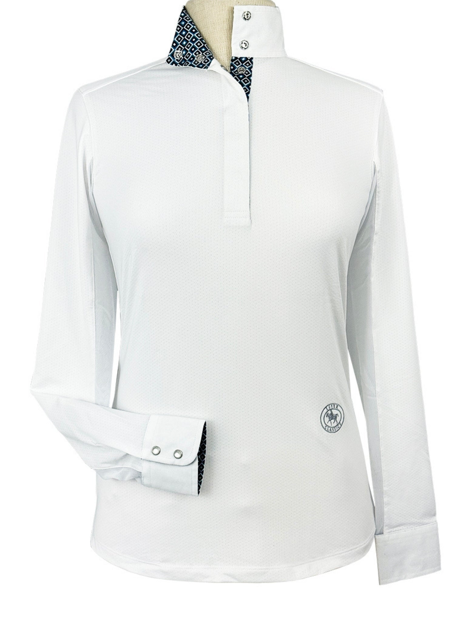 Essex Classics Diamonds Ladies Talent Yarn Straight Collar Long Sleeve Show Shirt - Essex Classics - Equiluxe Tack