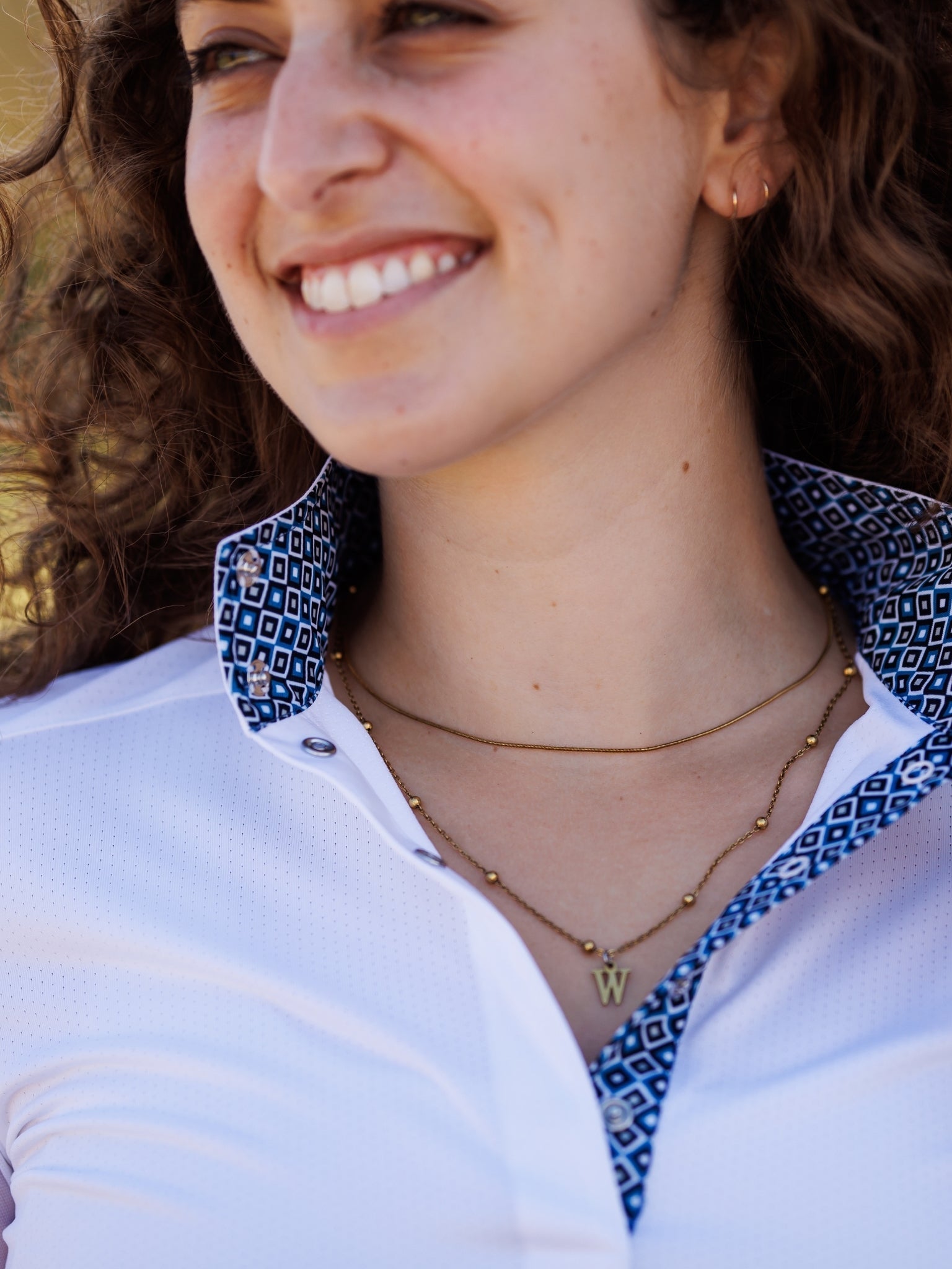 Essex Classics Diamonds Ladies Talent Yarn Straight Collar Long Sleeve Show Shirt - Essex Classics - Equiluxe Tack