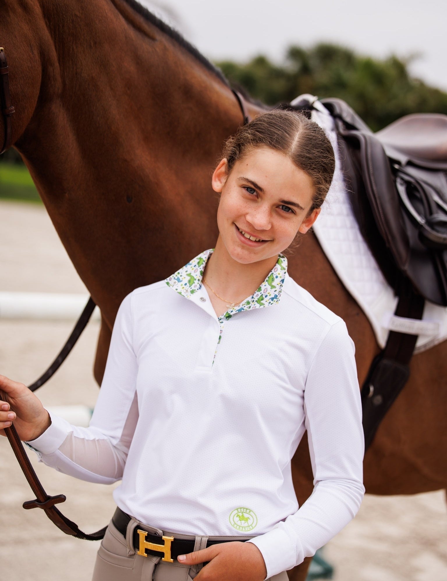 Essex Classics Dino World Girls Talent Yarn Straight Collar Long Sleeve Show Shirt - Essex Classics - Equiluxe Tack