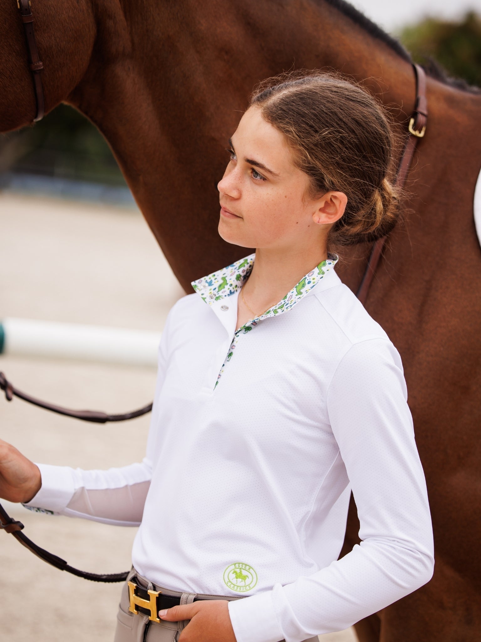 Essex Classics Dino World Girls Talent Yarn Straight Collar Long Sleeve Show Shirt - Essex Classics - Equiluxe Tack