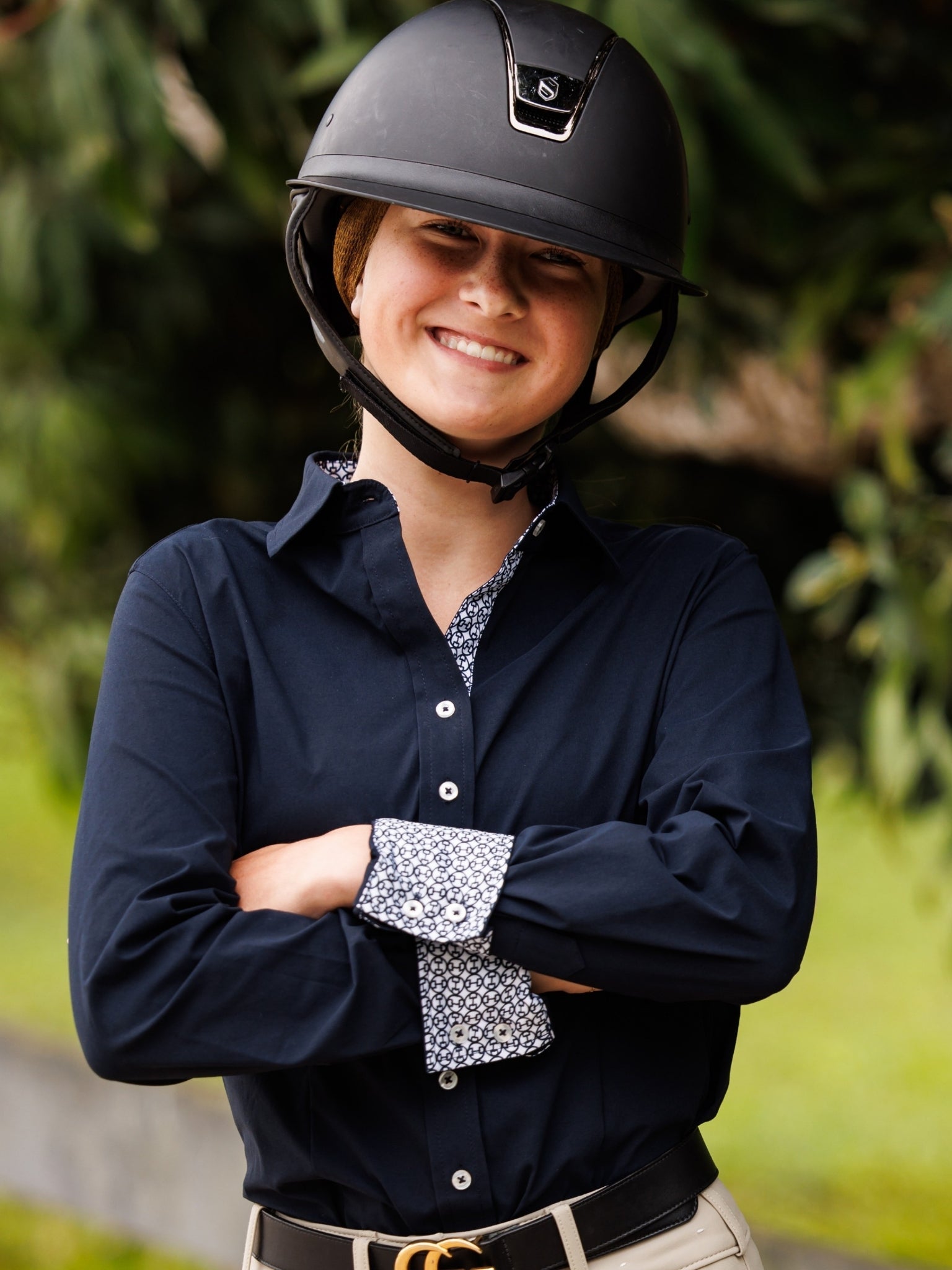 Essex Classics Dora II Schooling Shirt - Black with Bit by Bit Trim - Essex Classics - Equiluxe Tack