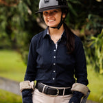 Essex Classics Dora II Schooling Shirt - Black with Happy Dogs Trim - Essex Classics - Equiluxe Tack