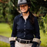 Essex Classics Dora II Schooling Shirt - Black with Happy Dogs Trim - Essex Classics - Equiluxe Tack