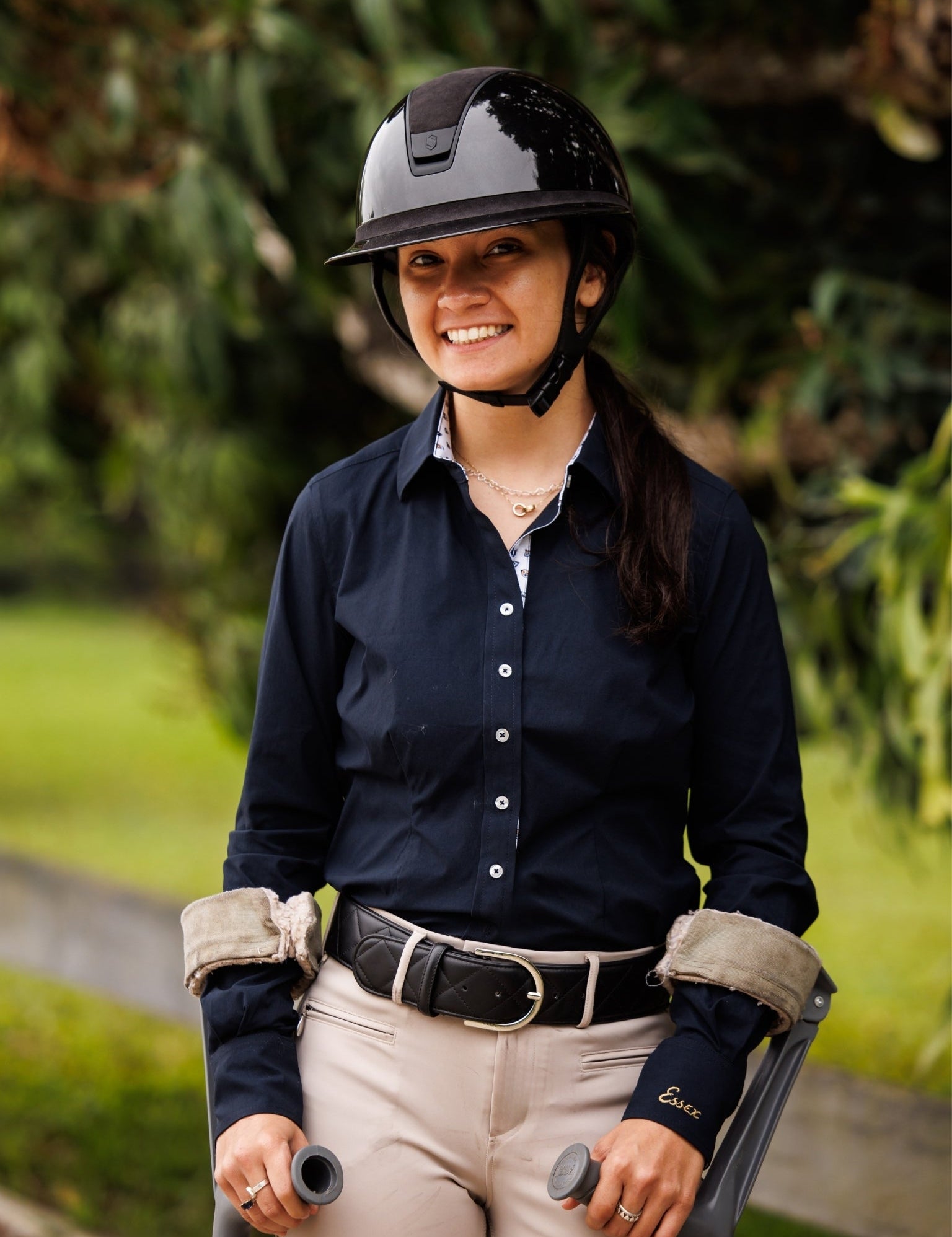 Essex Classics Dora II Schooling Shirt - Black with Happy Dogs Trim - Essex Classics - Equiluxe Tack