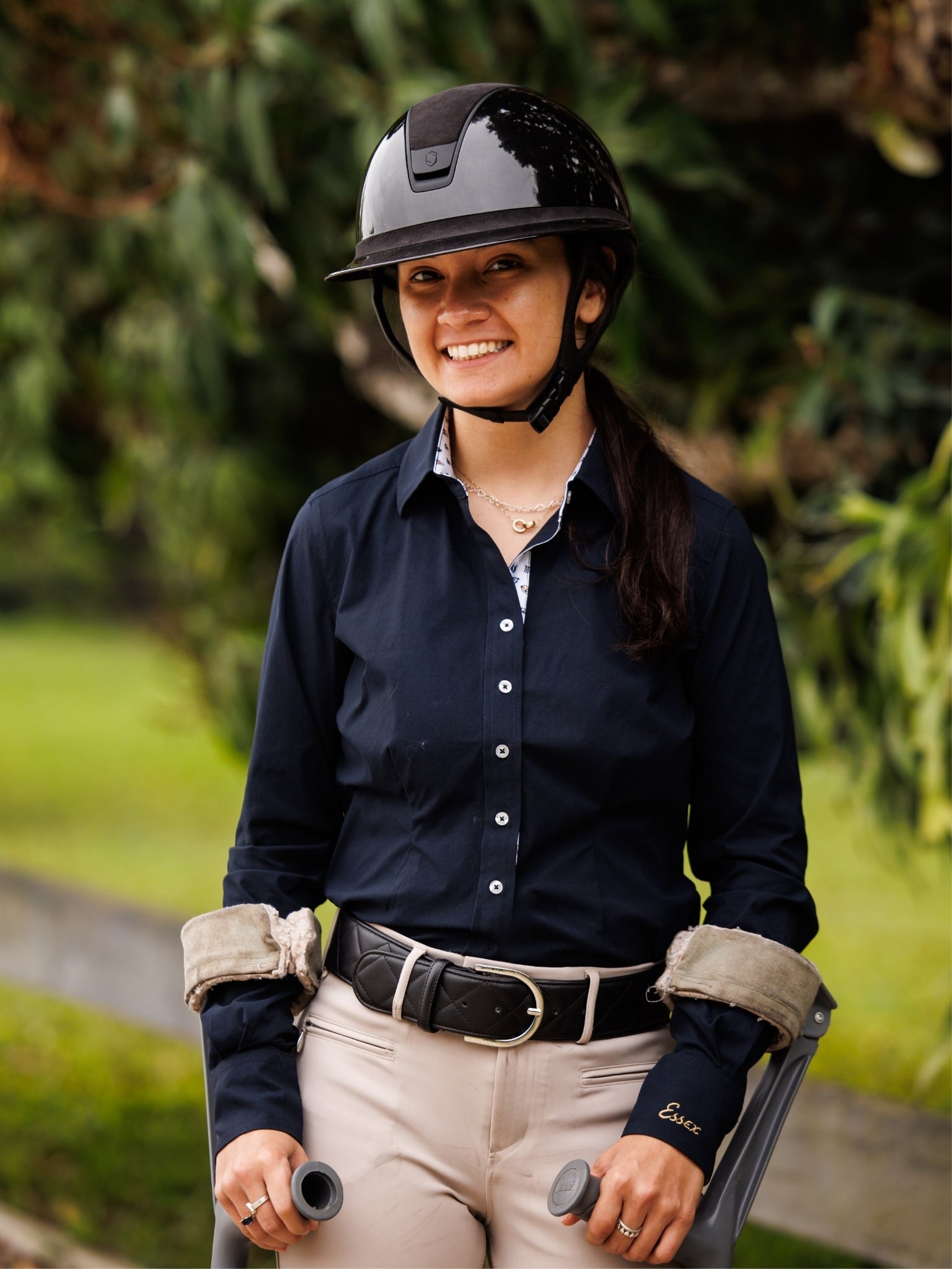 Essex Classics Dora II Schooling Shirt - Black with Happy Dogs Trim - Essex Classics - Equiluxe Tack