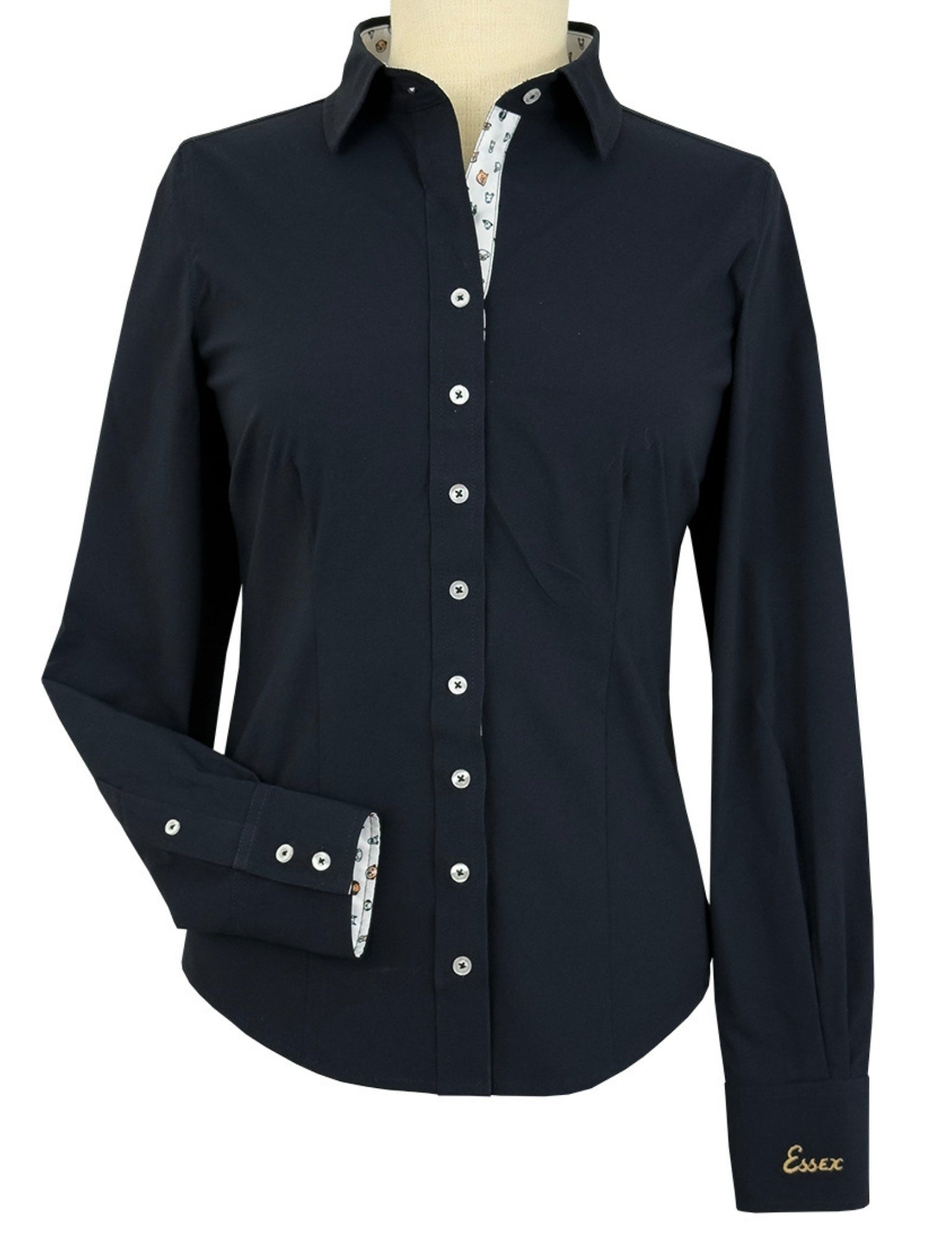 Essex Classics Dora II Schooling Shirt - Black with Happy Dogs Trim - Essex Classics - Equiluxe Tack