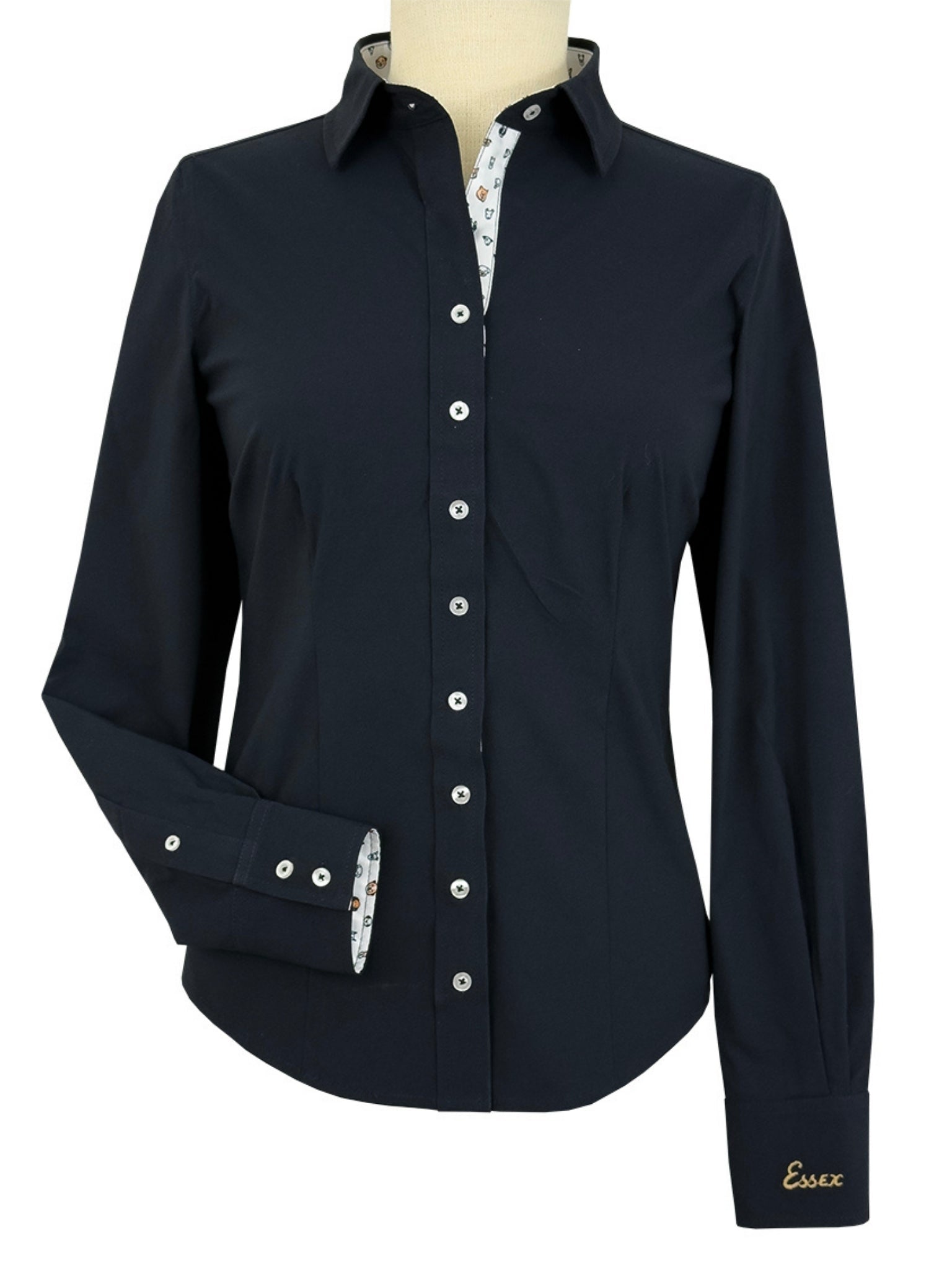 Essex Classics Dora II Schooling Shirt - Black with Happy Dogs Trim - Essex Classics - Equiluxe Tack