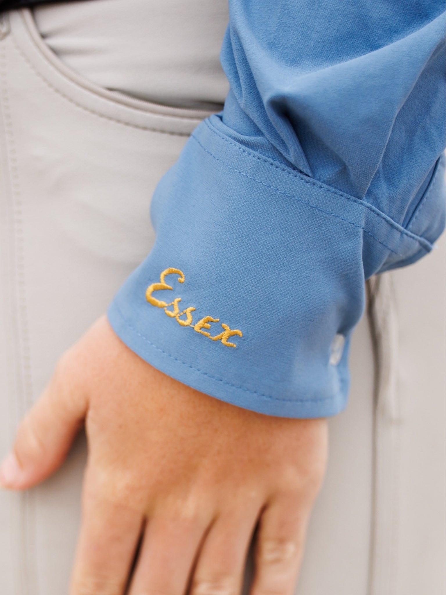 Essex Classics Dora II Schooling Shirt - Blue with Golden Snaffle Trim - Essex Classics - Equiluxe Tack