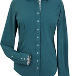 Essex Classics Dora II Schooling Shirt - Green with Hunter Derby Trim - Essex Classics - Equiluxe Tack