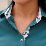 Essex Classics Dora II Schooling Shirt - Green with Hunter Derby Trim - Essex Classics - Equiluxe Tack