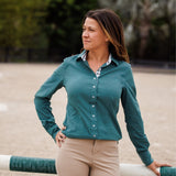 Essex Classics Dora II Schooling Shirt - Green with Hunter Derby Trim - Essex Classics - Equiluxe Tack