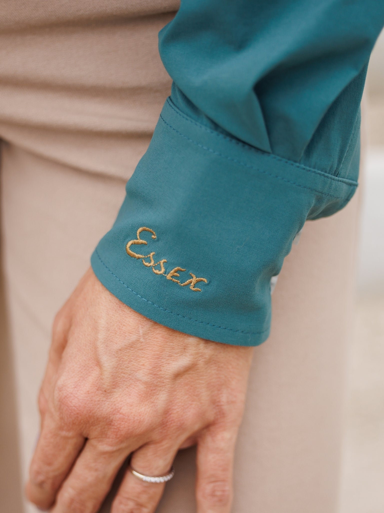 Essex Classics Dora II Schooling Shirt - Green with Hunter Derby Trim - Essex Classics - Equiluxe Tack
