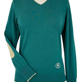 Essex Classics Emerald Green with Gold Trey V - Neck Sweater - Essex Classics - Equiluxe Tack