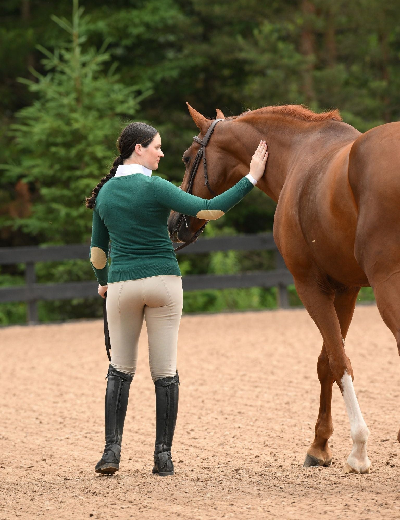 Essex Classics Emerald Green with Gold Trey V - Neck Sweater - Essex Classics - Equiluxe Tack