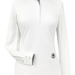 Essex Classics Geometric Ladies Talent Yarn Straight Collar Long Sleeve Show Shirt - Black - Essex Classics - Equiluxe Tack