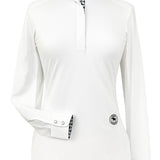 Essex Classics Geometric Ladies Talent Yarn Straight Collar Long Sleeve Show Shirt - Black - Essex Classics - Equiluxe Tack