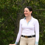 Essex Classics Geometric Ladies Talent Yarn Straight Collar Long Sleeve Show Shirt - Green - Essex Classics - Equiluxe Tack