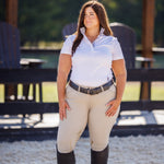 Essex Classics Geometric Ladies Talent Yarn Straight Collar Short Sleeve Show Shirt - Black - Essex Classics - Equiluxe Tack