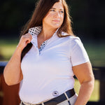 Essex Classics Geometric Ladies Talent Yarn Straight Collar Short Sleeve Show Shirt - Black - Essex Classics - Equiluxe Tack