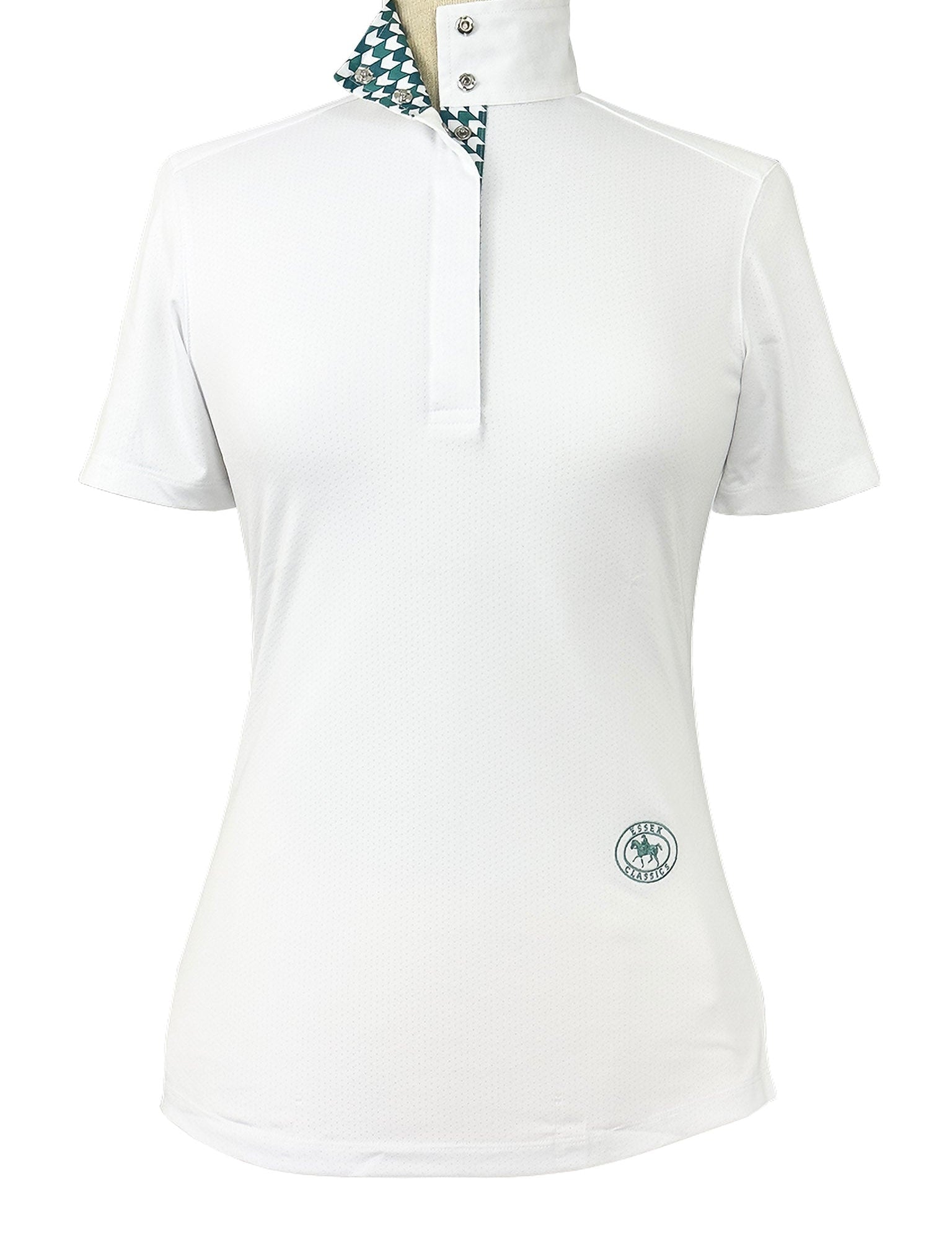 Essex Classics Geometric Ladies Talent Yarn Straight Collar Short Sleeve Show Shirt - Green - Essex Classics - Equiluxe Tack