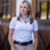 Essex Classics Geometric Ladies Talent Yarn Straight Collar Short Sleeve Show Shirt - Green - Essex Classics - Equiluxe Tack