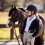 Essex Classics Girls "Luna II" Black with Cows Long Sleeve Performance Show Shirt - Essex Classics - Equiluxe Tack