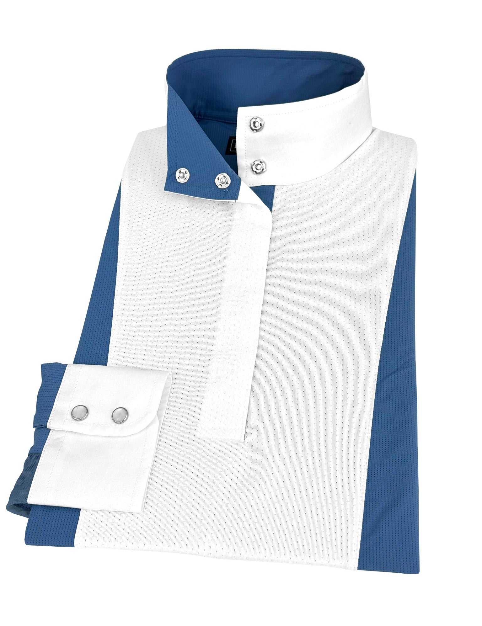 Essex Classics Girls "Luna II" Blue Self - Trim Long Sleeve Performance Show Shirt - Essex Classics - Equiluxe Tack