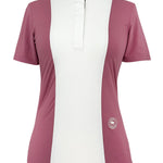 Essex Classics Girls "Luna II" Dark Pink Gallop Garden Short Sleeve Performance Show Shirt - Essex Classics - Equiluxe Tack