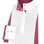 Essex Classics Girls "Luna II" Dark Pink Self - Trim Long Sleeve Performance Show Shirt - Essex Classics - Equiluxe Tack
