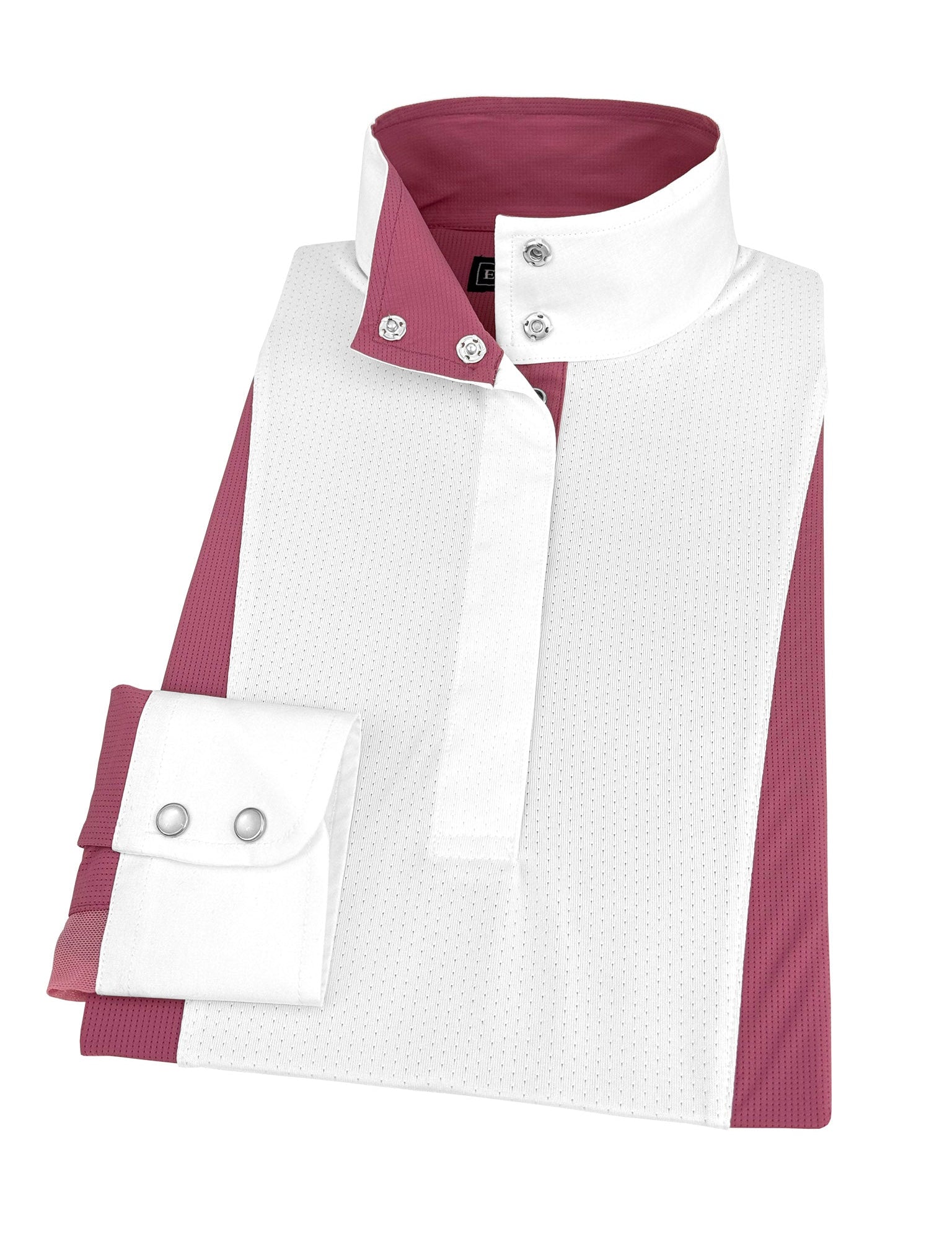 Essex Classics Girls "Luna II" Dark Pink Self - Trim Long Sleeve Performance Show Shirt - Essex Classics - Equiluxe Tack