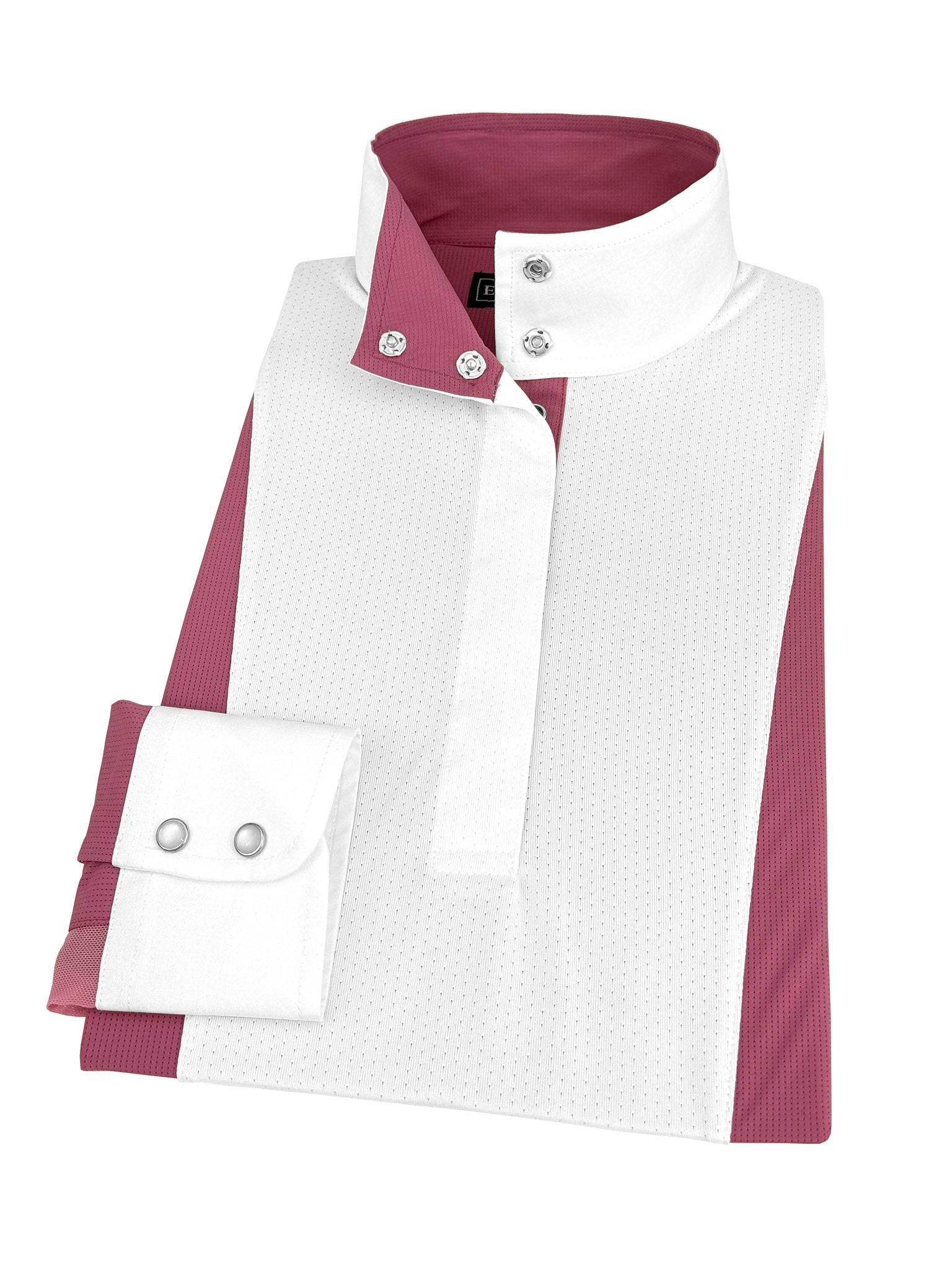 Essex Classics Girls "Luna II" Dark Pink Self - Trim Long Sleeve Performance Show Shirt - Essex Classics - Equiluxe Tack
