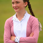 Essex Classics Girls "Luna II" Dark Pink with Unicorns Long Sleeve Performance Show Shirt - Essex Classics - Equiluxe Tack
